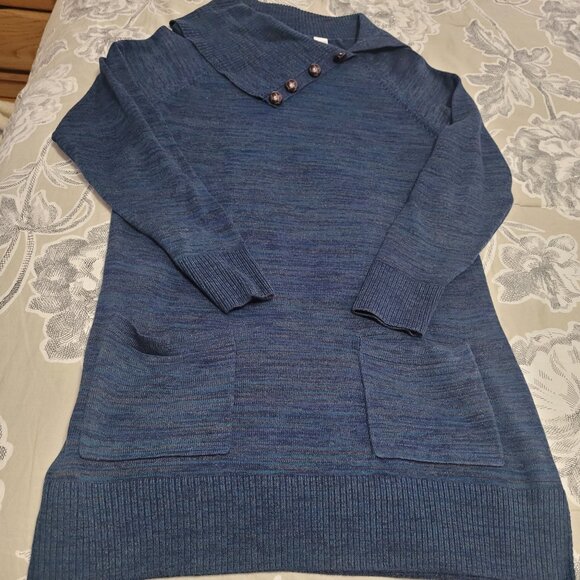 Eight Eight Eight Blue/Gray 100%Cotton Tunic Size Medium - Picture 2 of 7